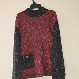 Christopher & Banks Red and Black Knit Sweater